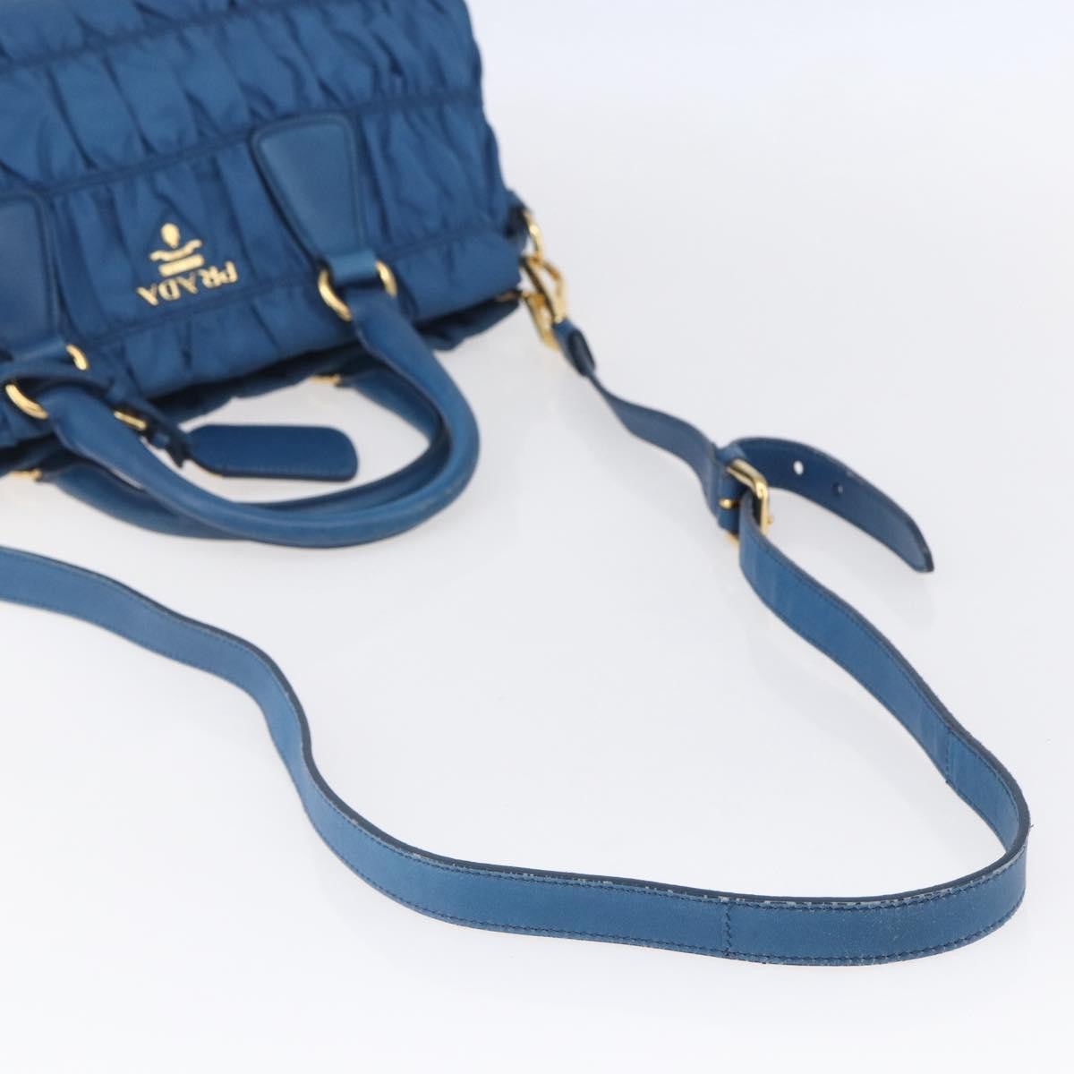 Prada Gaufre Convertible Satchel Tessuto, BLUE, NYLON, Handbag