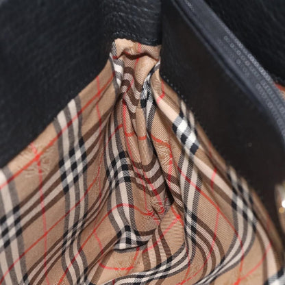 Burberry Handle Tote Leather, BLACK, LEATHER, Tote bag