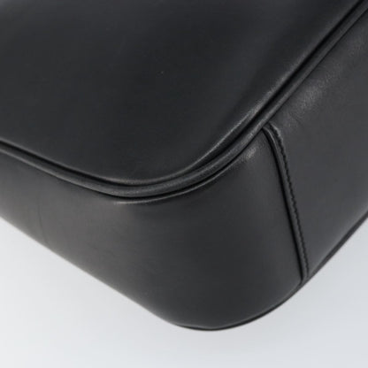 Gucci Vintage Bamboo Handle Open Hobo Leather, BLACK, LEATHER, Handbag