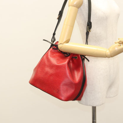 Louis Vuitton Petit Noe Handbag Two Tone Epi Leather, RED, LEATHER, Handbag