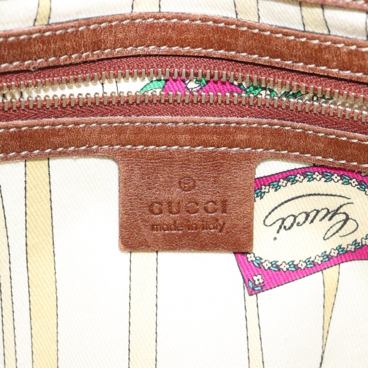 Gucci Vintage tote Leather, BEIGE, CANVAS, Tote bag