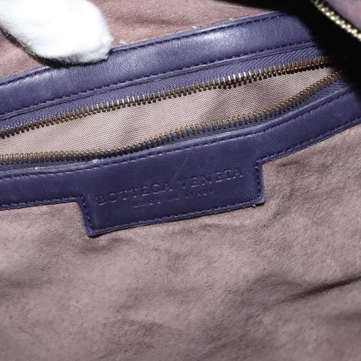 Bottega Veneta Veneta Hobo Pleated Intrecciato Nappa, PURPLE, LEATHER, Shoulder bag