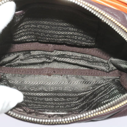 Prada Bow Camera shoulder Bag Leather, ORANGE, LEATHER, Shoulder bag