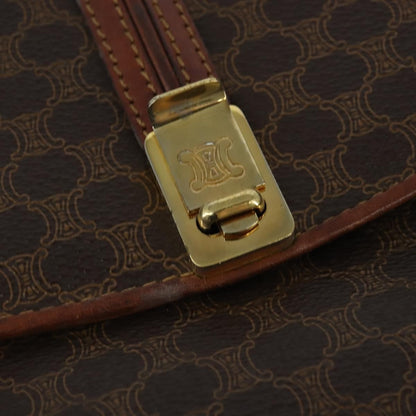 Celine Macadam Shoulder Bag PVC Leather, BROWN, PVC, Shoulder bag