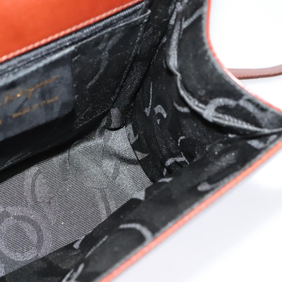 Salvatore Ferragamo Flap Shoulder Bag Leather, BROWN, LEATHER, Shoulder bag