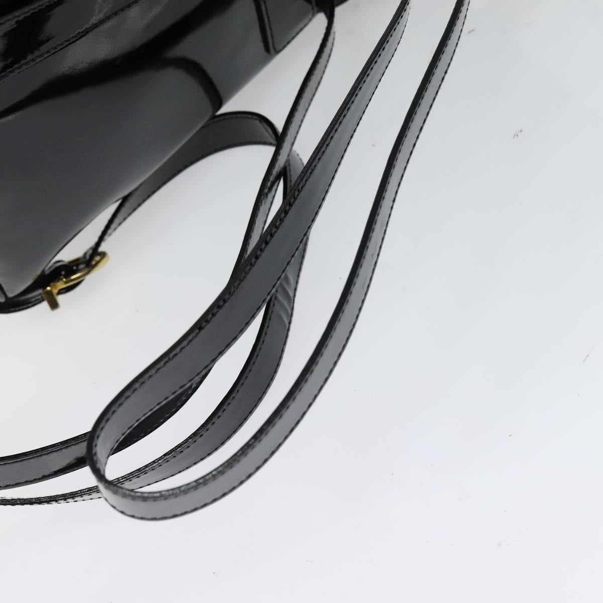 Salvatore Ferragamo Gancini Flap Drawstring Backpack Patent leather, BLACK, PATENT_LEATHER, Backpack