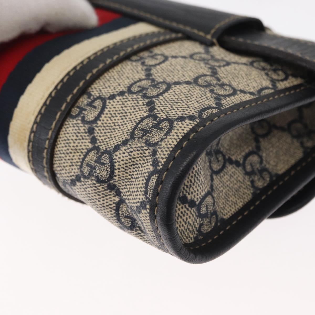 Gucci Vintage Web Belt Bag GG Coated Canvas, NAVY, PVC, Clutche & pouche