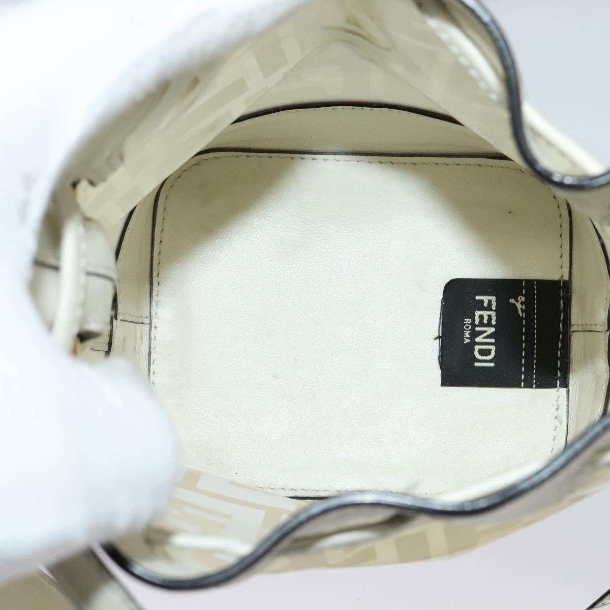 Fendi FF Logo Mon Tresor Bucket Bag Canvas, WHITE, CANVAS, Shoulder bag