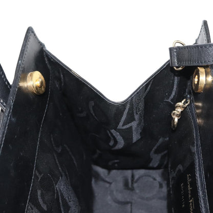 Salvatore Ferragamo Convertible Vara Bow Tote Leather, BLACK, LEATHER, Handbag