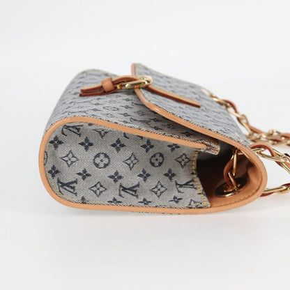 Louis Vuitton Camille Handbag Mini Lin, BLUE, CANVAS, Handbag