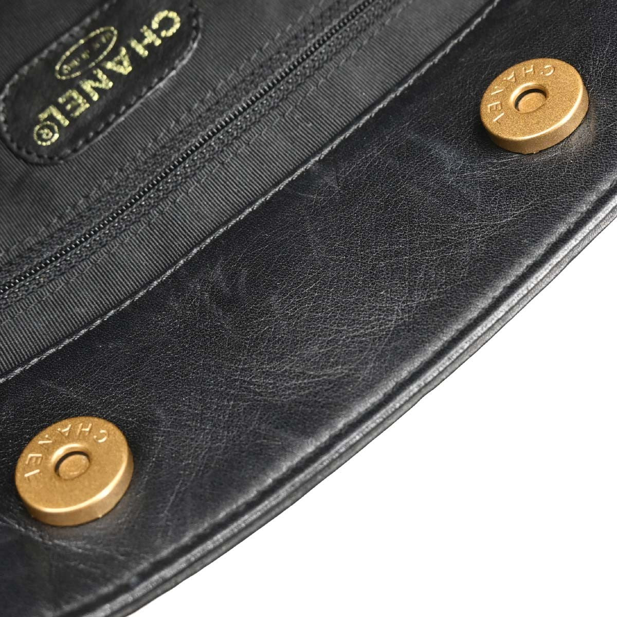 Chanel Vintage CC Resin Chain Tote Leather, BLACK, LEATHER, Tote bag