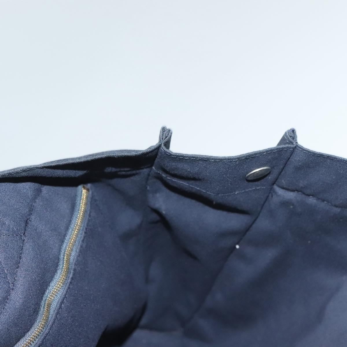 Hermes Fourre Tout Tote Canvas, NAVY, CANVAS, Tote bag