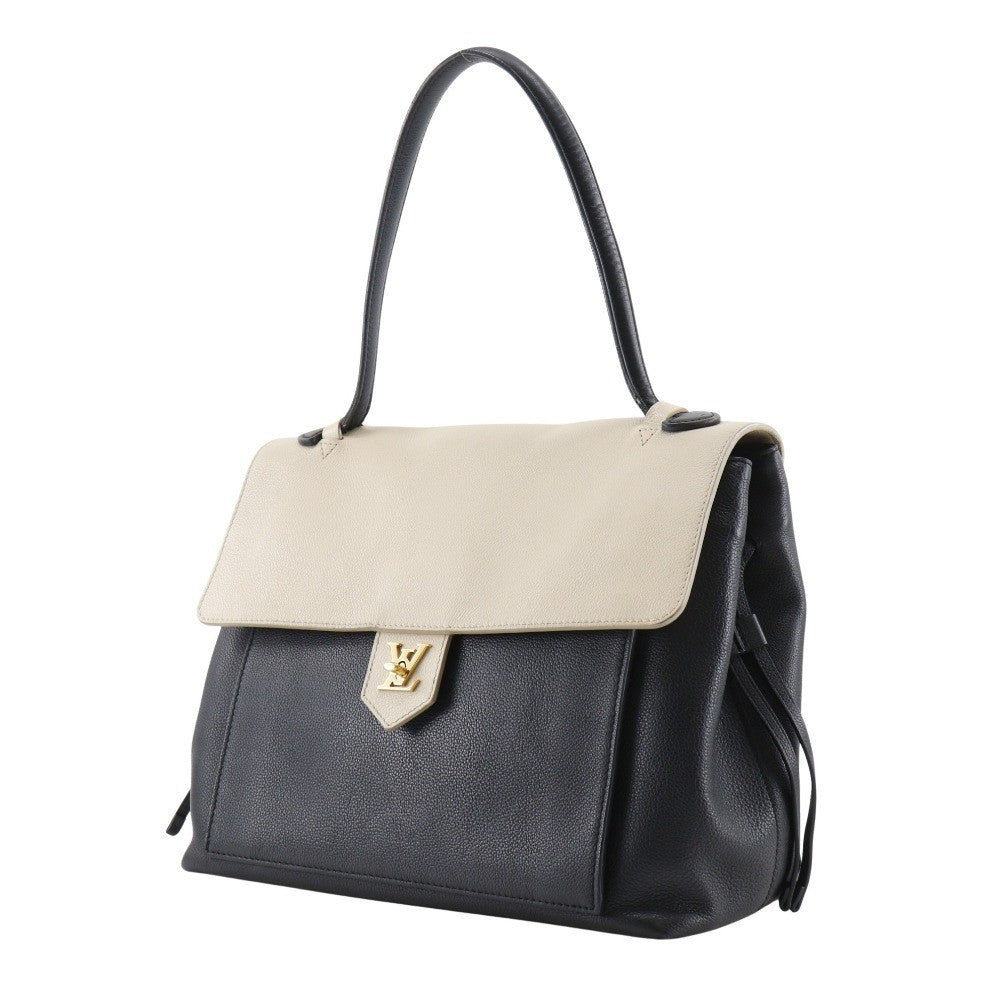 Louis Vuitton Lockme Handbag Leather, BLACK, LEATHER, Tote bag