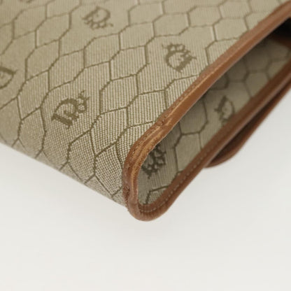 Christian Dior Vintage Honeycomb chain Canvas, BEIGE, CANVAS, Handbag