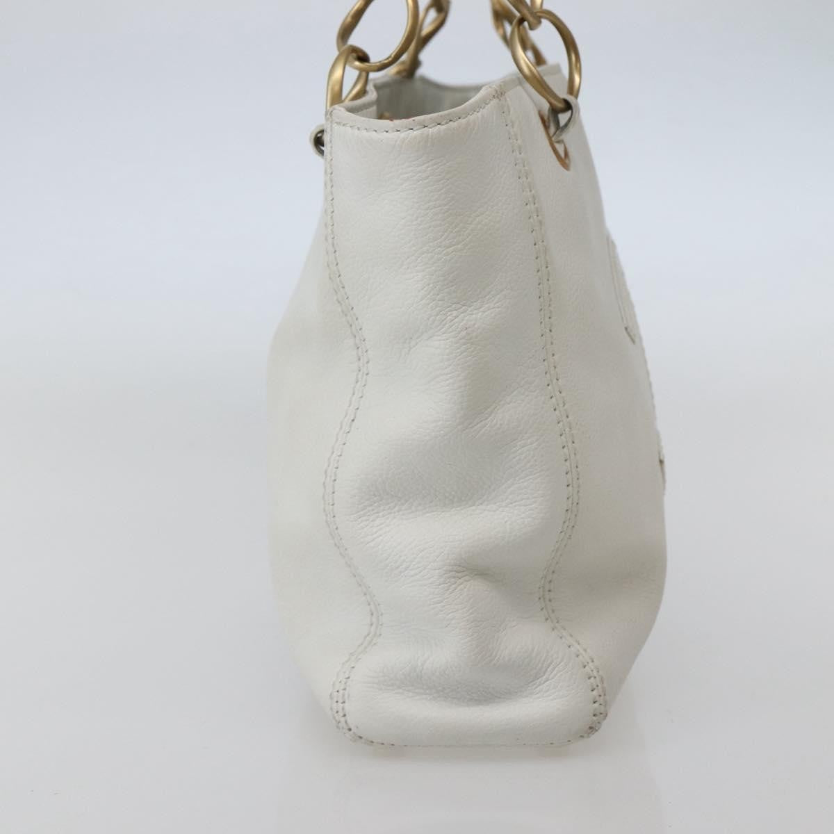 Chanel Vintage Timeless Chain Shoulder Bag Lambskin, WHITE, LEATHER, Tote bag