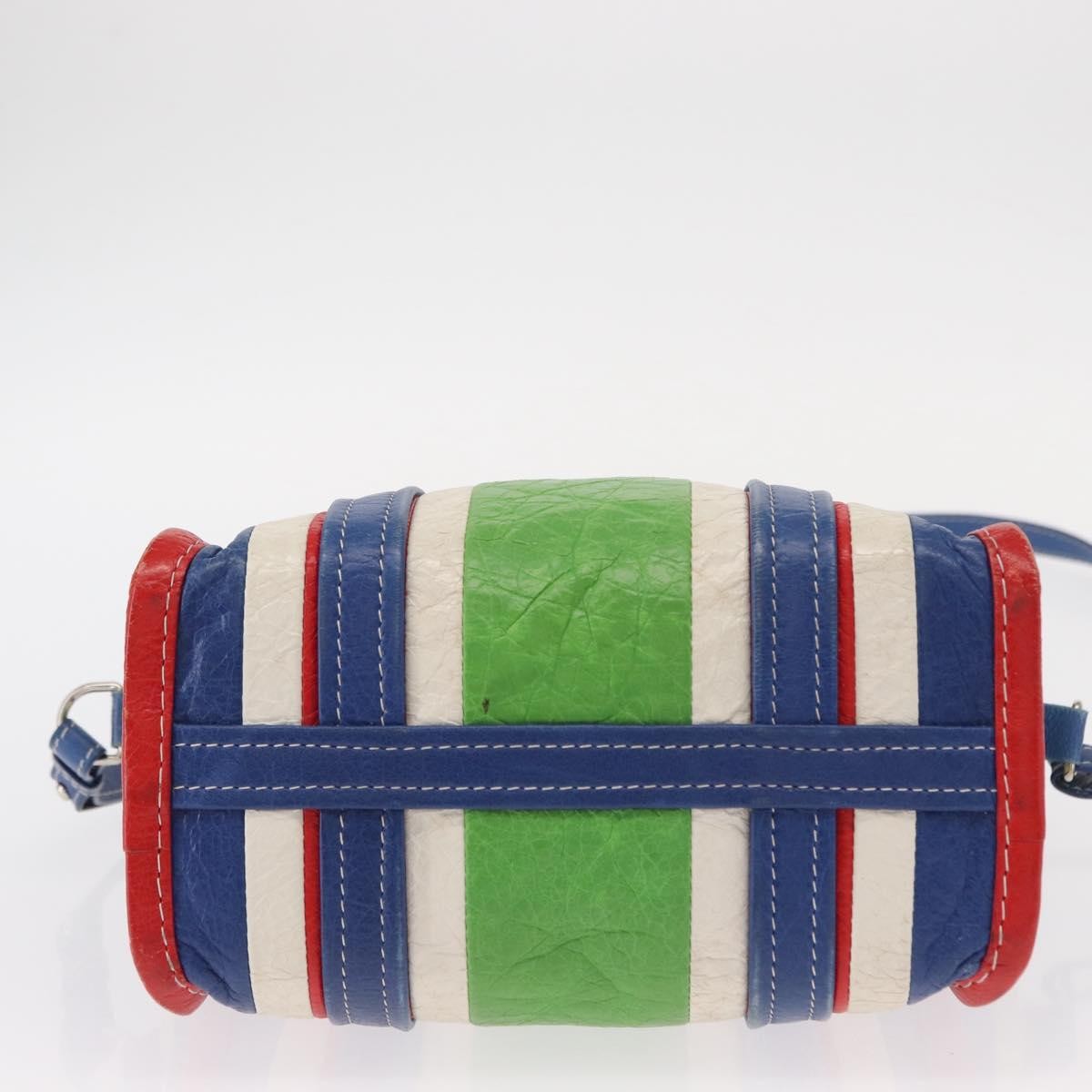 Balenciaga Bazar Convertible Tote Striped Leather, MULTICOLOUR, LEATHER, Tote bag