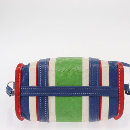 Balenciaga Bazar Convertible Tote Striped Leather, MULTICOLOUR, LEATHER, Tote bag