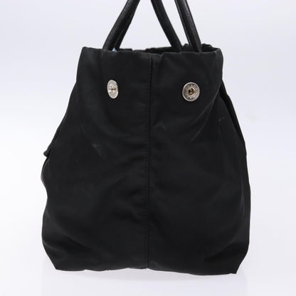 Prada Bow Tote Tessuto with Leather, BLACK, NYLON, Tote bag