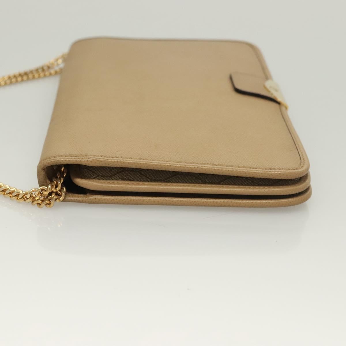 Christian Dior Vintage Honeycomb chain Canvas, BEIGE, LEATHER, Shoulder bag