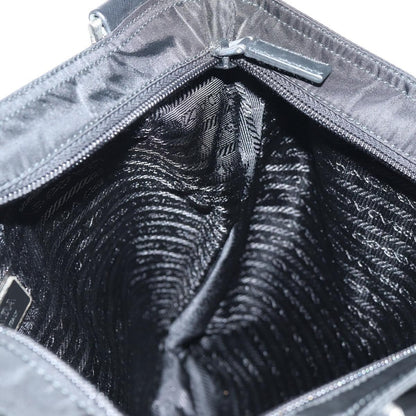 Prada Zip Messenger Quilted Tessuto, BLACK, NYLON, Shoulder bag