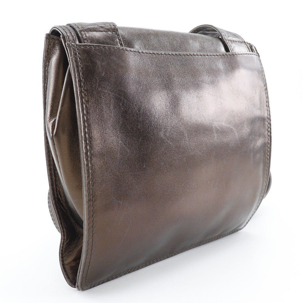 Chanel Vintage Shoulder Bag Leather, BROWN, LEATHER, Shoulder bag