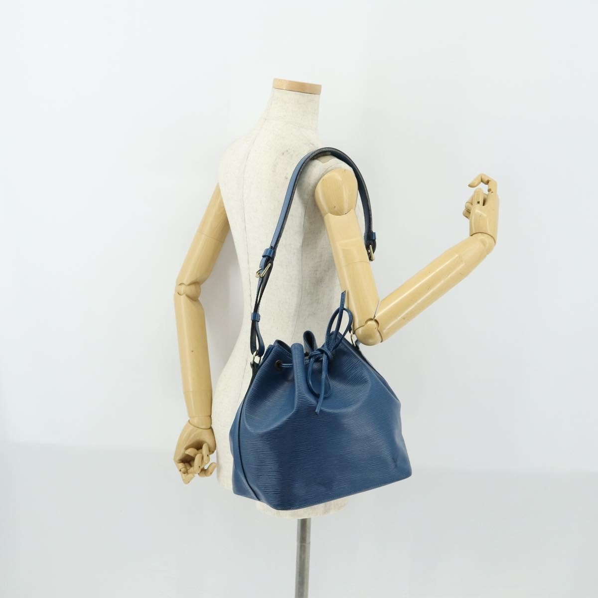 Louis Vuitton Petit Noe Handbag Epi Leather, BLUE, LEATHER, Shoulder bag
