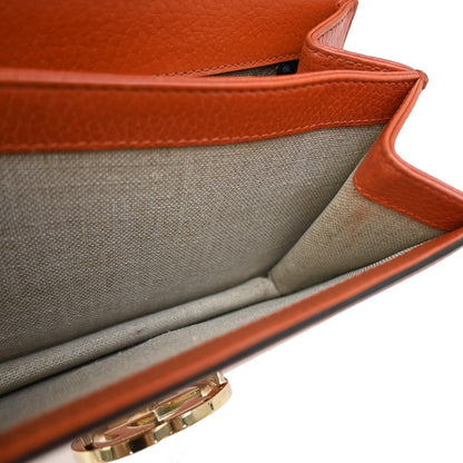Gucci Interlocking Shoulder Bag Leather, ORANGE, LEATHER, Shoulder bag