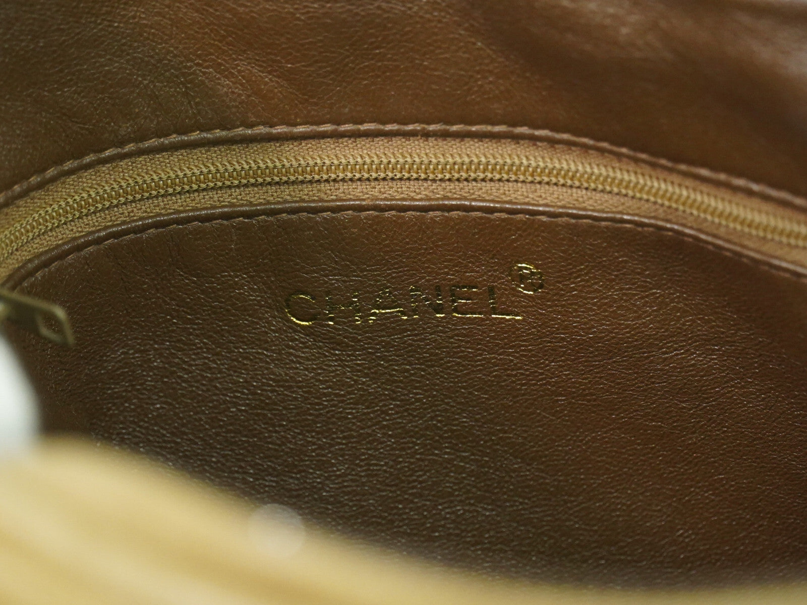 Chanel Vintage Diamond CC Camera Bag Quilted Leather, BEIGE, LEATHER, Crossbody bag