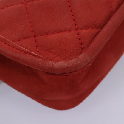 Chanel Natural Beauty Flap Bag Suede, RED, SUEDE, Shoulder bag
