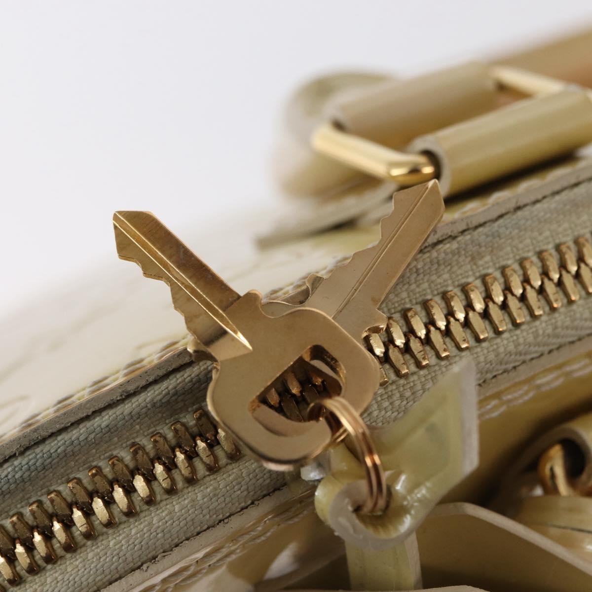 Louis Vuitton Alma Handbag Monogram Vernis, BEIGE, PATENT_LEATHER, Handbag