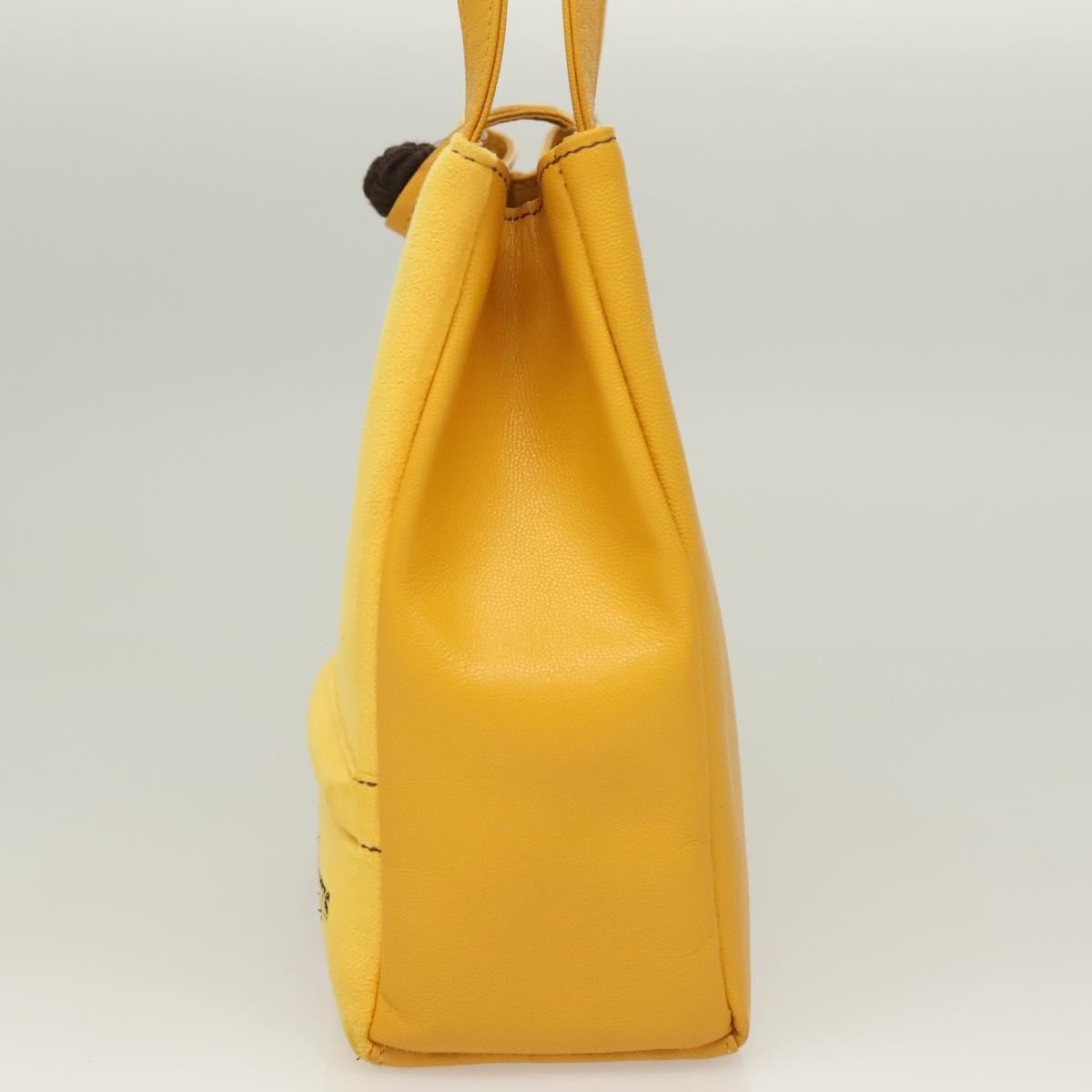 Burberry Vintage Handbag Leather, YELLOW, LEATHER, Handbag