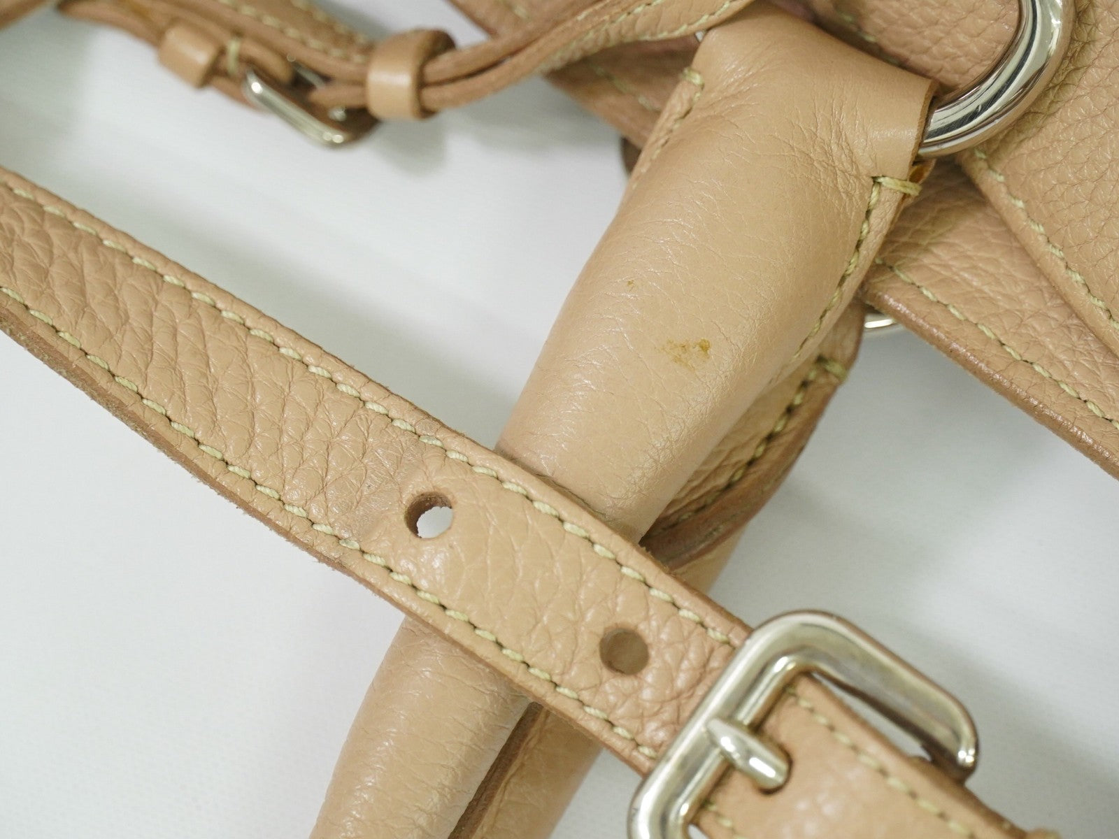 Prada Shopping Tote Vitello Daino, BEIGE, LEATHER, Tote bag