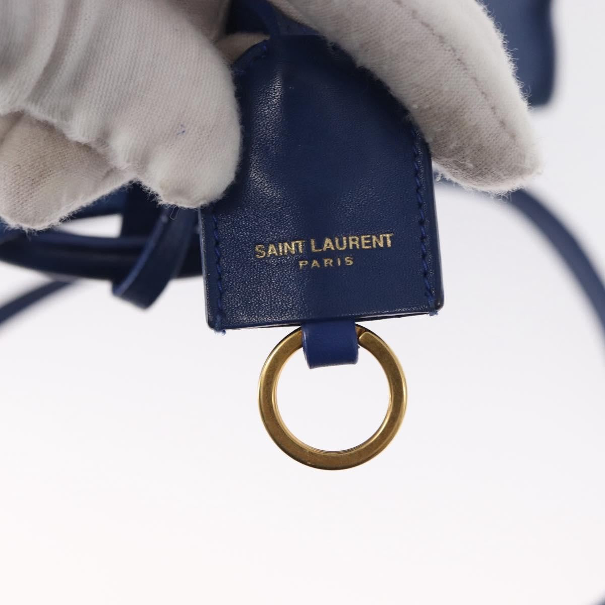 Saint Laurent Monogram Cabas Leather, BLUE, LEATHER, Handbag