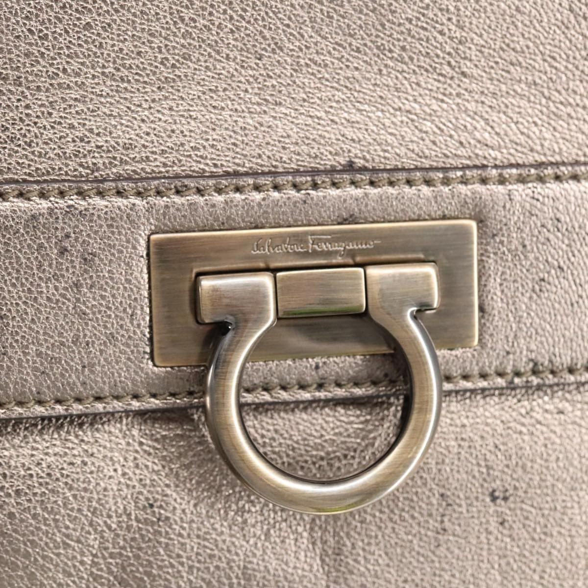 Salvatore Ferragamo Sofia Satchel Leather, SILVER, LEATHER, Handbag