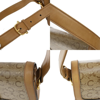 Celine Vintage Horse Carriage C Macadam Shoulder Bag Canvas and Leather, BEIGE, CANVAS, Shoulder bag
