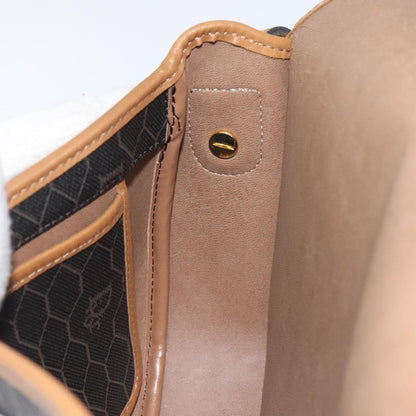 Christian Dior Vintage Honeycomb Flap Crossbody Bag Coated Canvas, BLACK, CANVAS, Crossbody bag