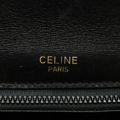 Celine Shoulder Bag Leather, BLACK, LEATHER, Shoulder bag