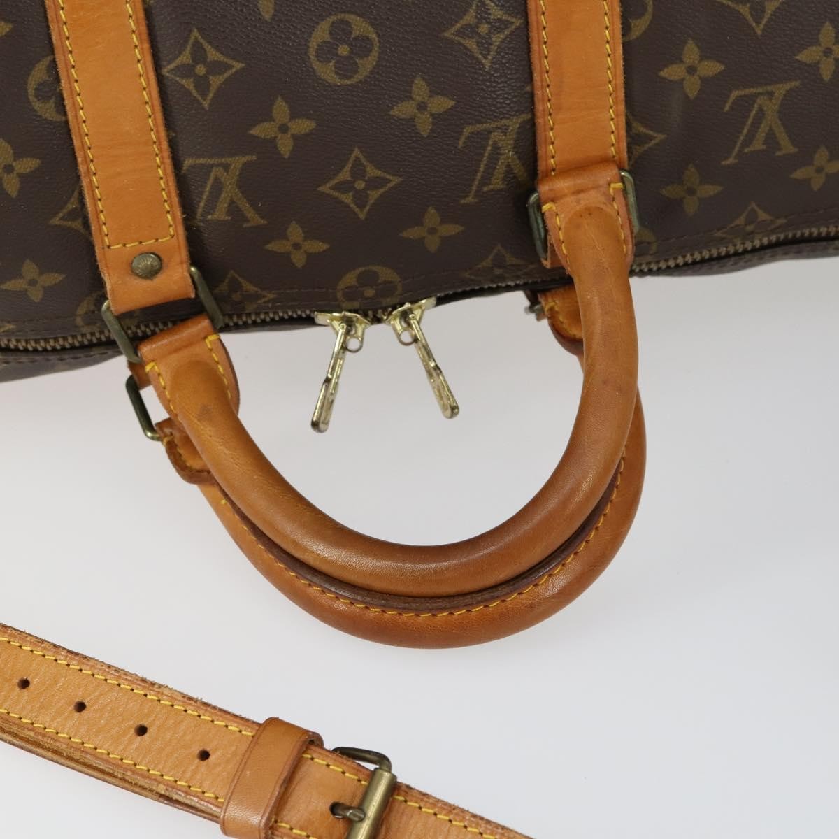 Louis Vuitton Keepall Bandouliere Bag Monogram Canvas, BROWN, CANVAS, Travel bag