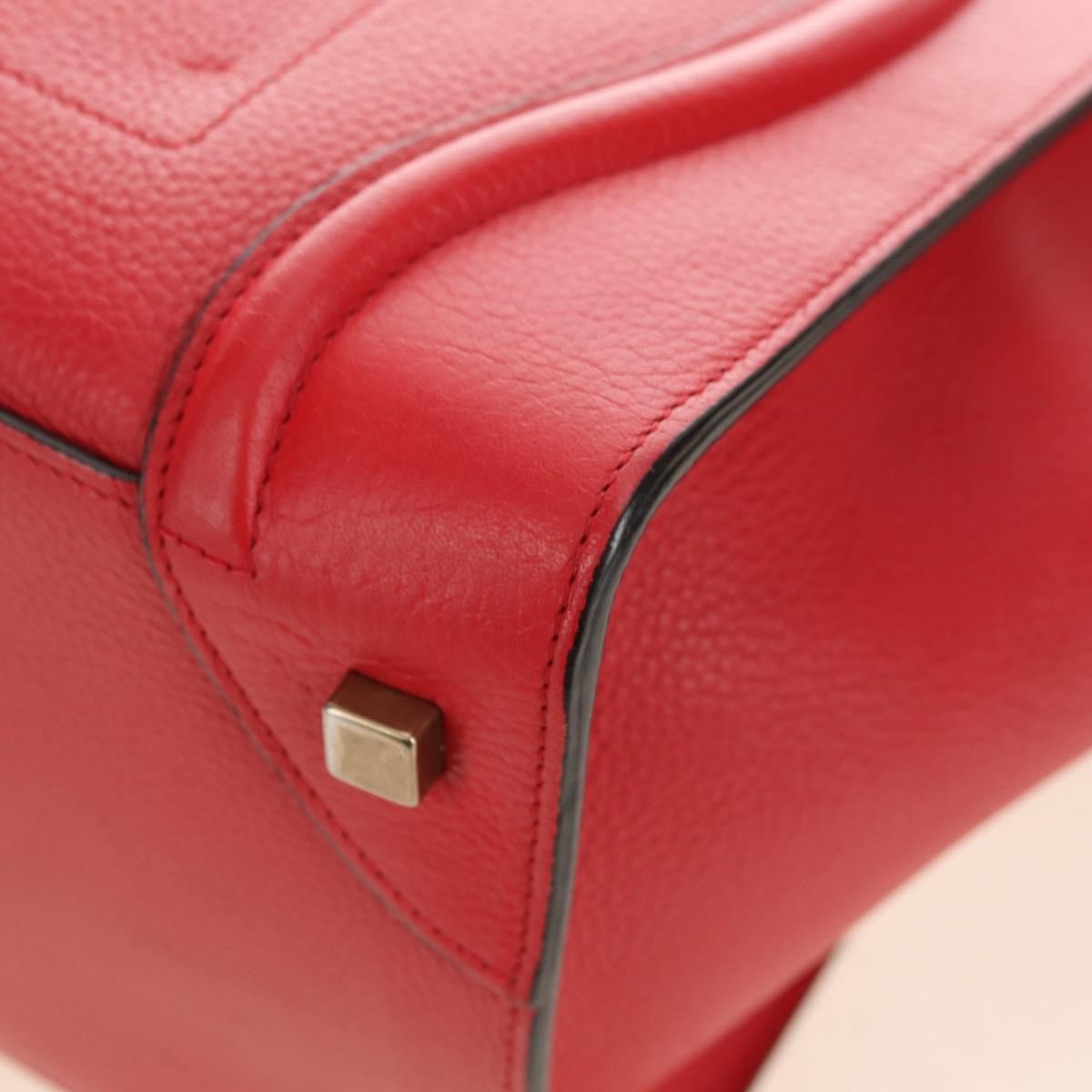 Celine Luggage Bag Grainy Leather, Red, Leather, Handbag