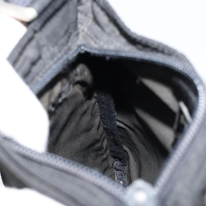 Prada Front Zip Convertible Flat Messenger Tessuto with Leather, BLACK, NYLON, Shoulder bag