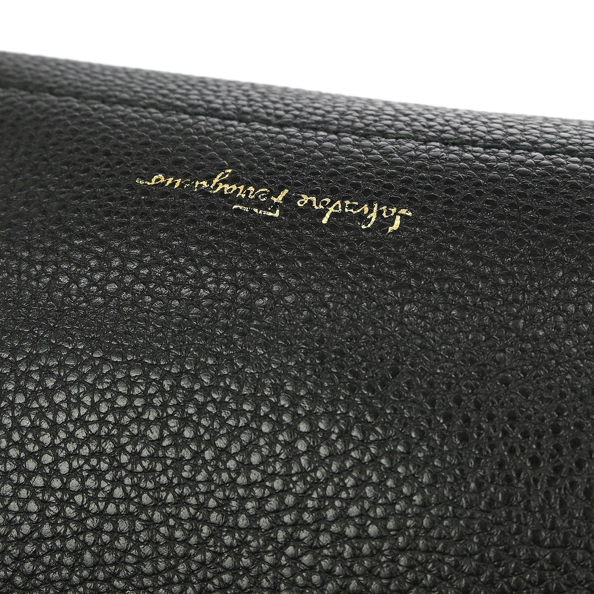 Salvatore Ferragamo Amy Tote Pebbled Leather, BLACK, LEATHER, Tote bag