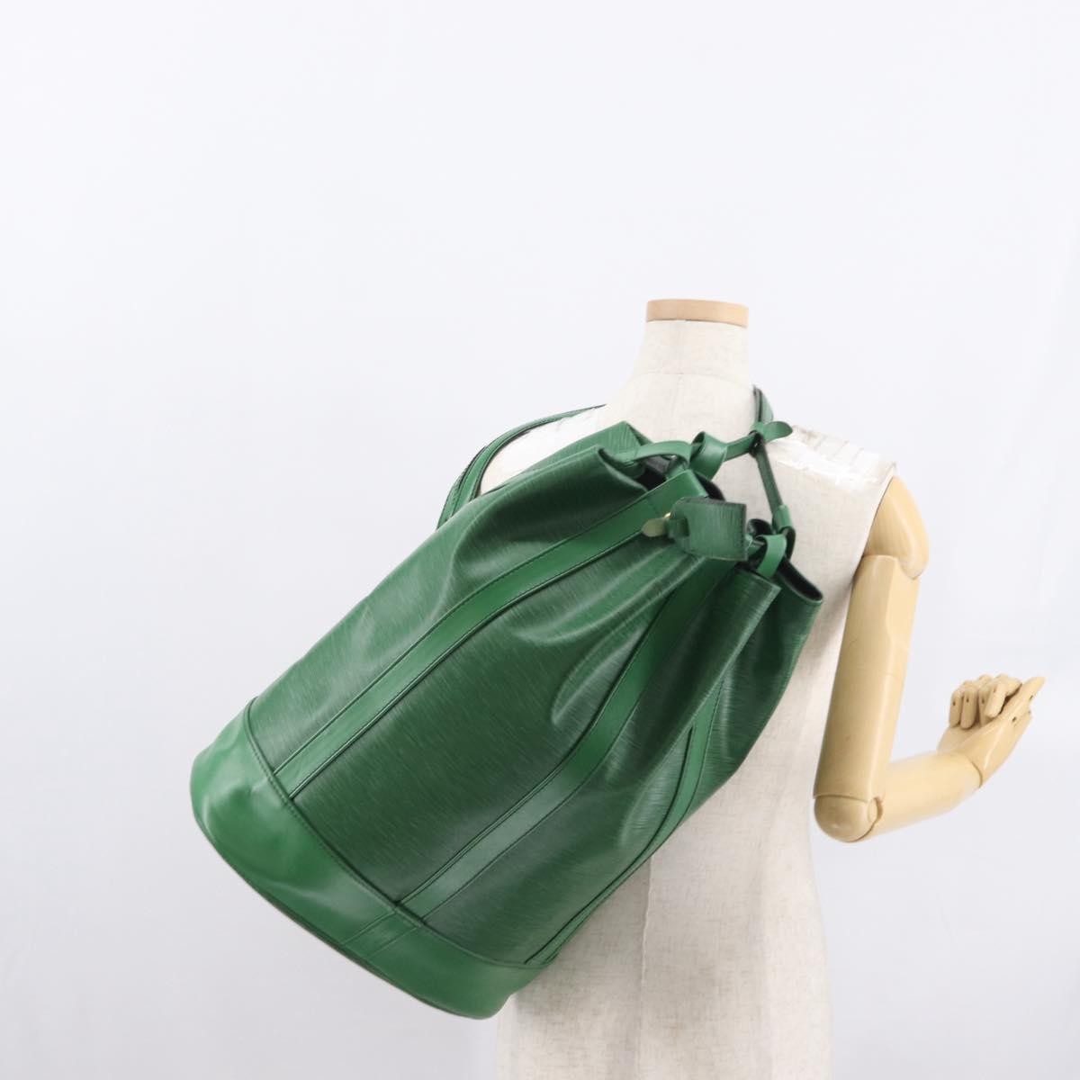 Louis Vuitton Randonnee Backpack Epi Leather, GREEN, LEATHER, Shoulder bag