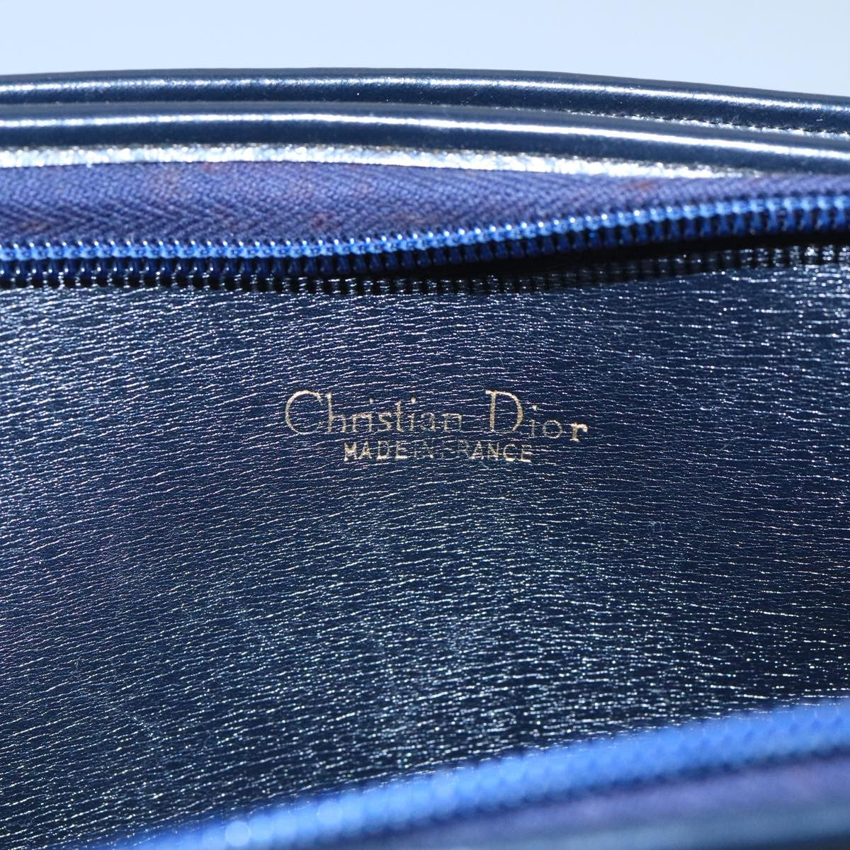 Christian Dior Vintage Trotter Crossbody Bag Diorissimo Coated Canvas, NAVY, CANVAS, Shoulder bag