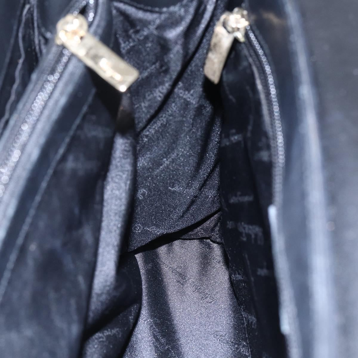 Salvatore Ferragamo Gancini handbag Leather, BLACK, LEATHER, Handbag