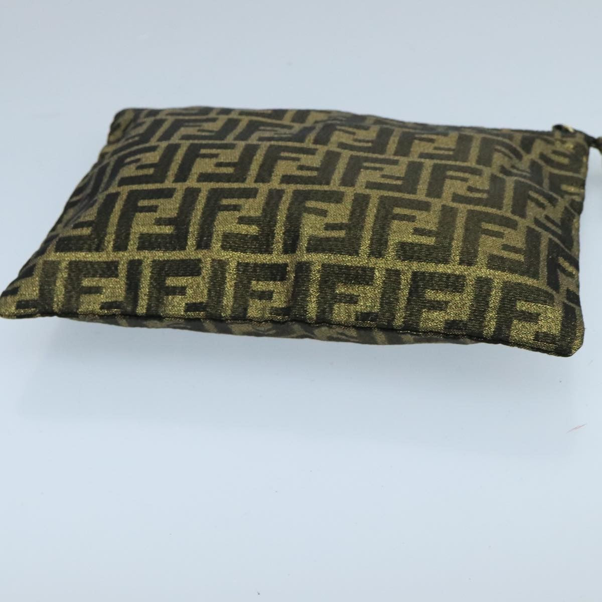 Fendi Vintage Zip Pouch Zucca Canvas, KHAKI, CANVAS, Clutche & pouche