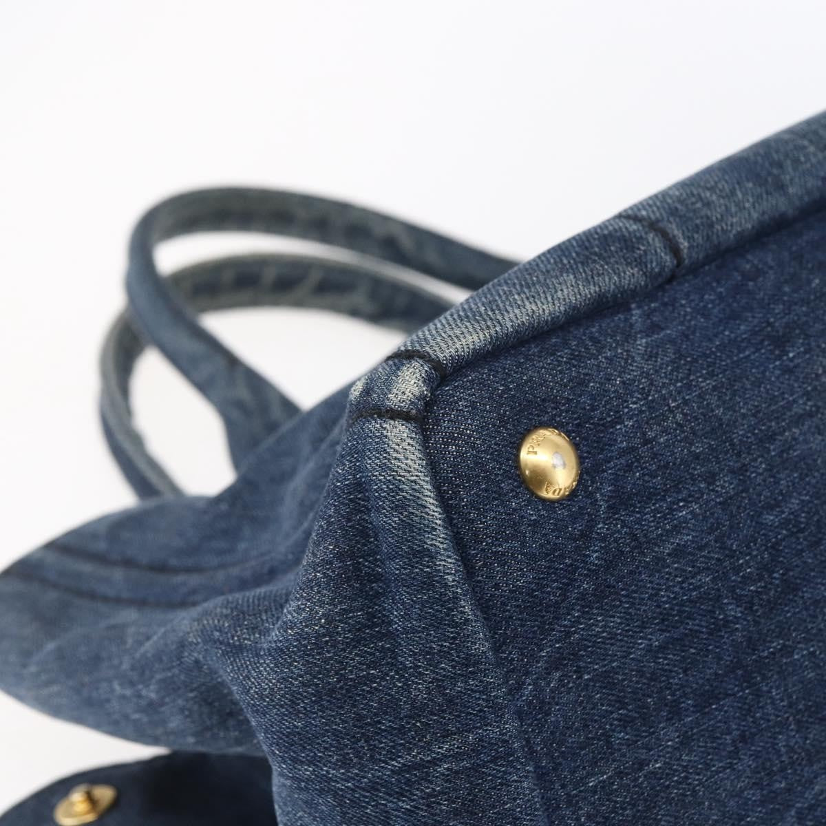 Prada Canapa Open Tote Denim, BLUE, DENIM_JEANS, Tote bag
