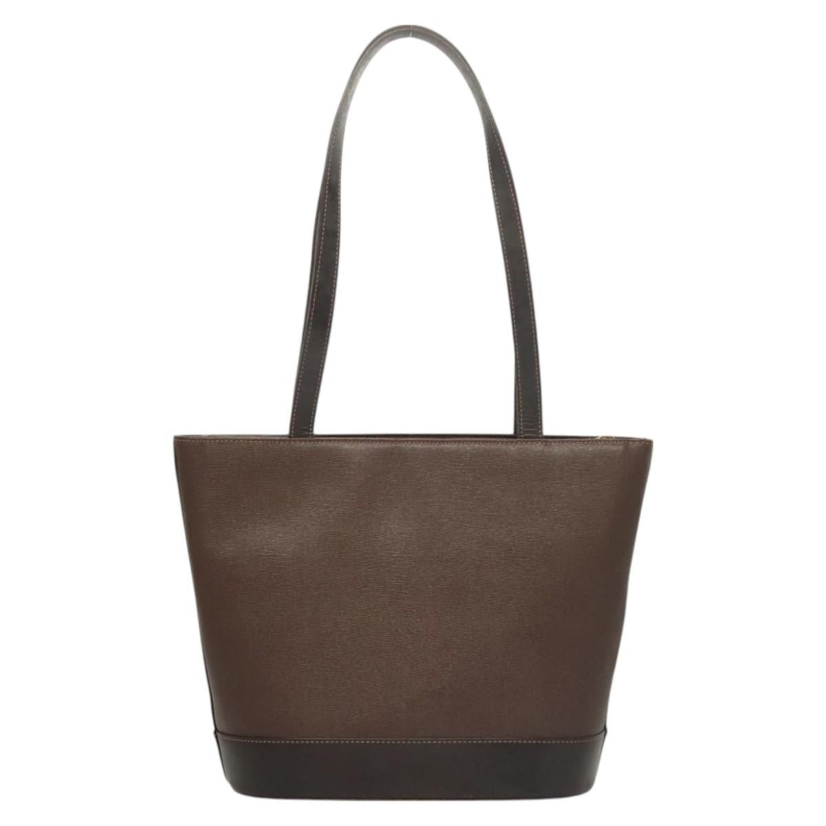 Burberry Handle Tote Leather, BROWN, LEATHER, Tote bag