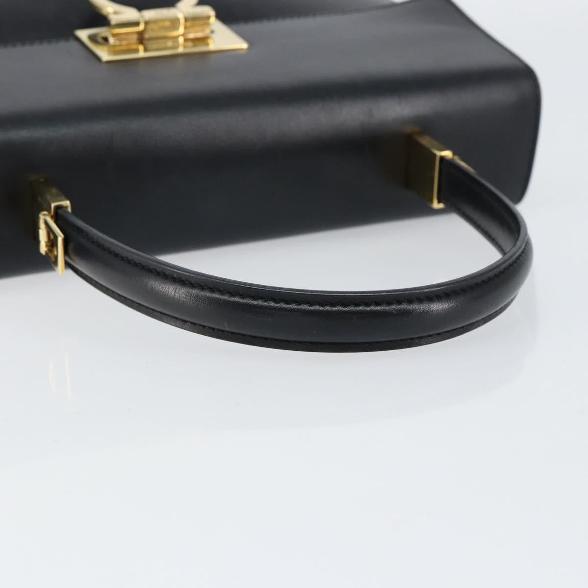 Salvatore Ferragamo Convertible Top Handle Bag Leather, BLACK, LEATHER, Handbag