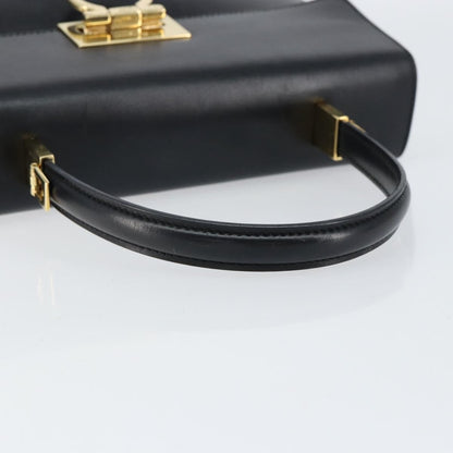 Salvatore Ferragamo Convertible Top Handle Bag Leather, BLACK, LEATHER, Handbag