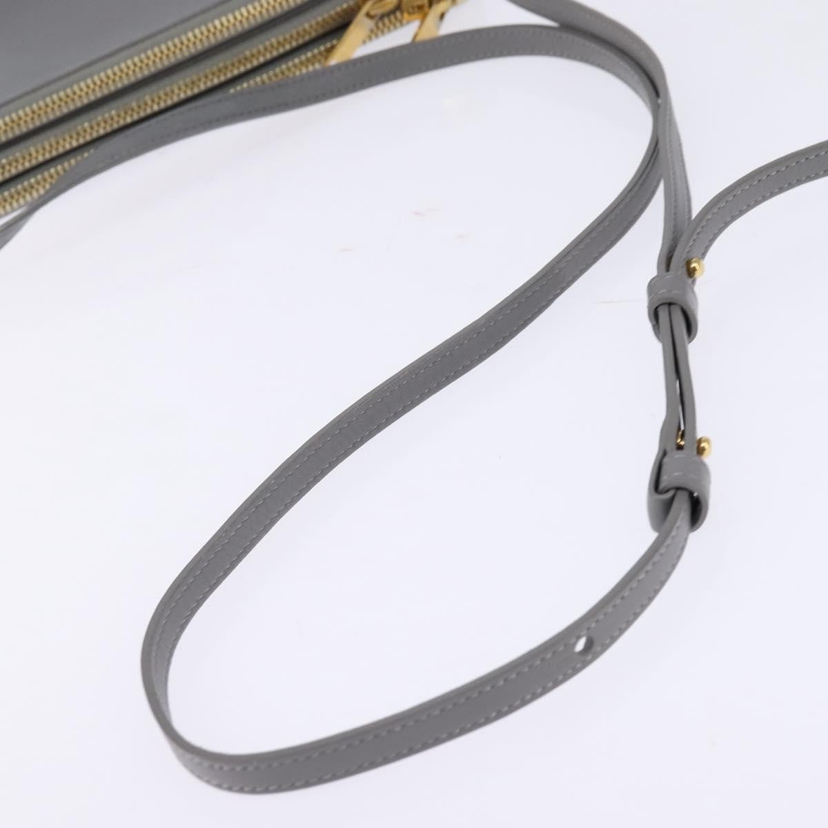 Celine Trio Crossbody Bag Leather, GRAY, LEATHER, Crossbody bag